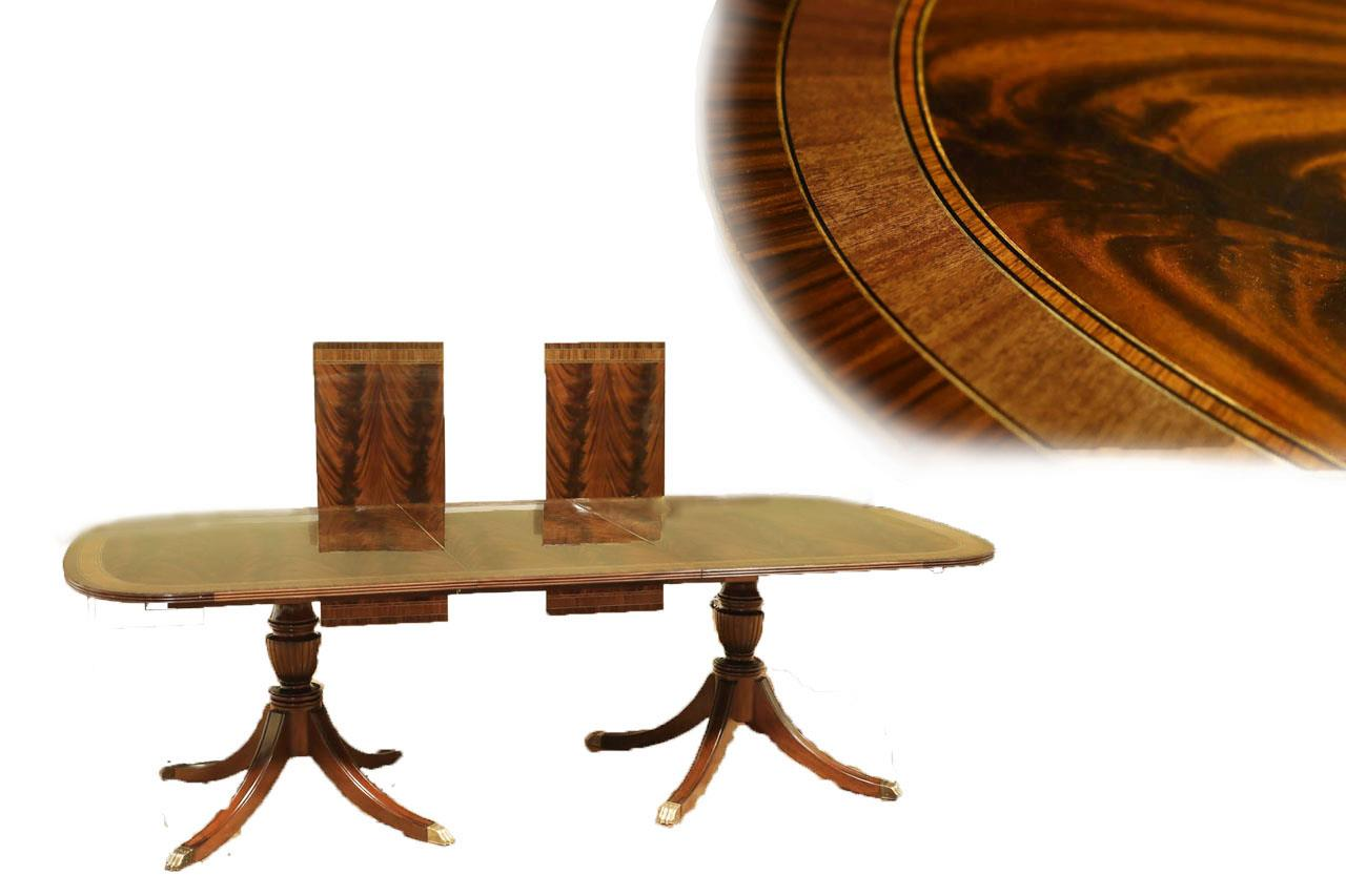 double pedestal dining table